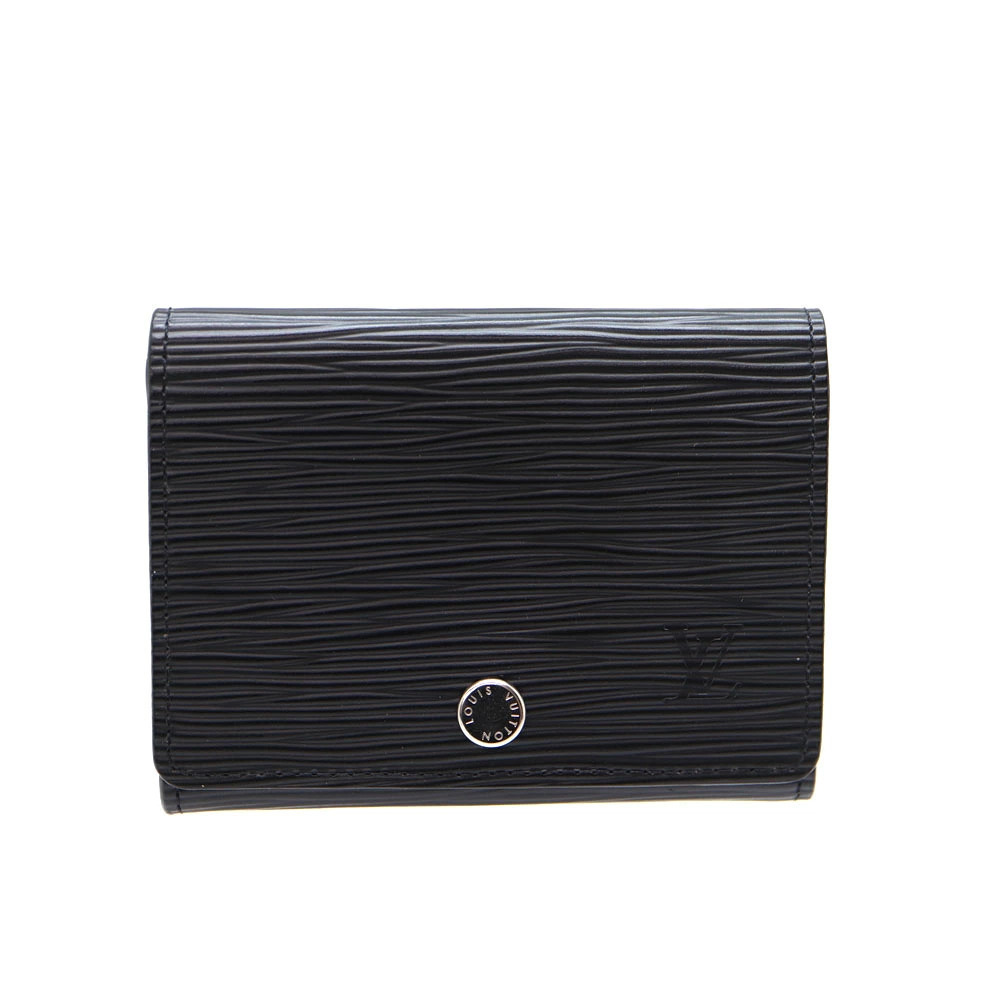 Louis Vuitton Envelope Carte De Visite Card Case Wallet Epi Leather Black